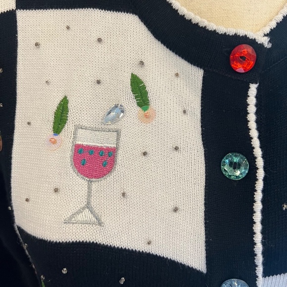 Terrazzo Women's Embellished Cocktail Cardigan, Beads sequins, Size Medium - Picture 5 of 12